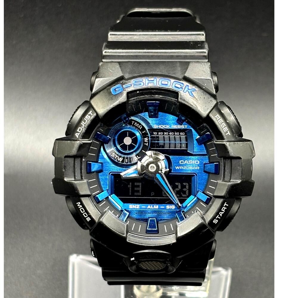 Casio G-Shock GA-710-1A2 Virtual Blue Analog Digital 200M Men’s Watch LED Light